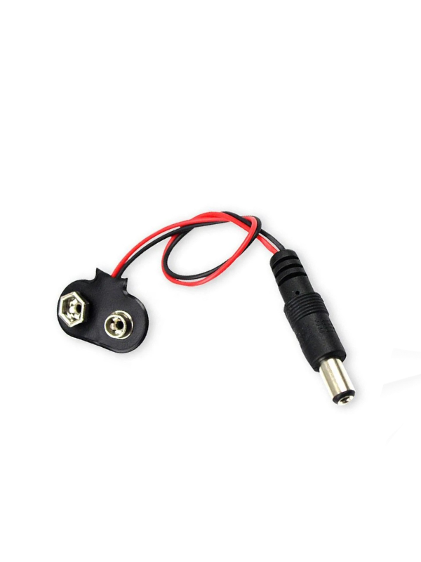 CC030 Cable de alimentación con botón de batería 9V DC con conector de alimentación DC2.1