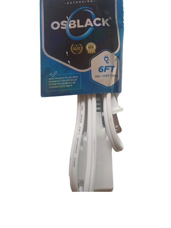 Extensión Toma 3 Servicios 15A - 125V - 1875W Osblack