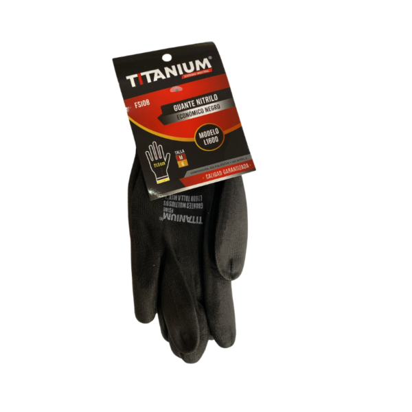 Guantes De Nitrilo Negro/Rojo M/8 -Titanium