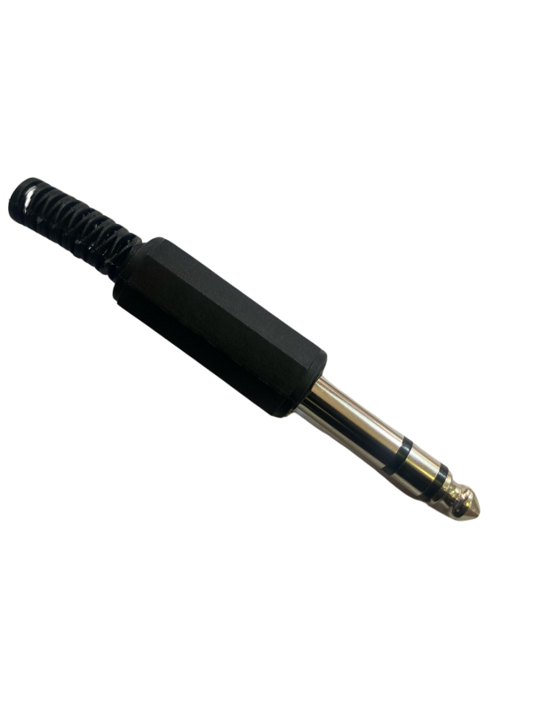 Plug Stereo 6.3mm Plástico Negro