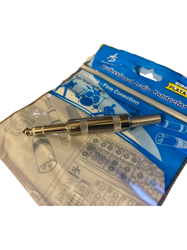 Pro-Conectar Plug 6.3mm Stereo Cobre Plata