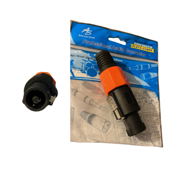 Pro-Conector Plug Speakon 4 Polos Naranja