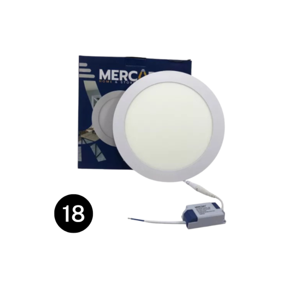 Panel Led 18W De Incrustar Redondo Luz Blanca- Mercury