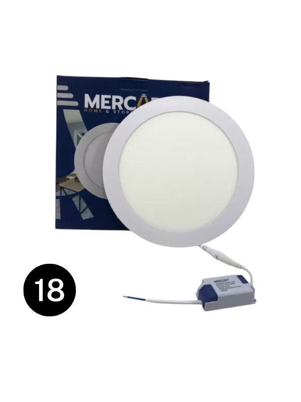 Panel Led 18W De Incrustar Redondo Luz Blanca- Mercury