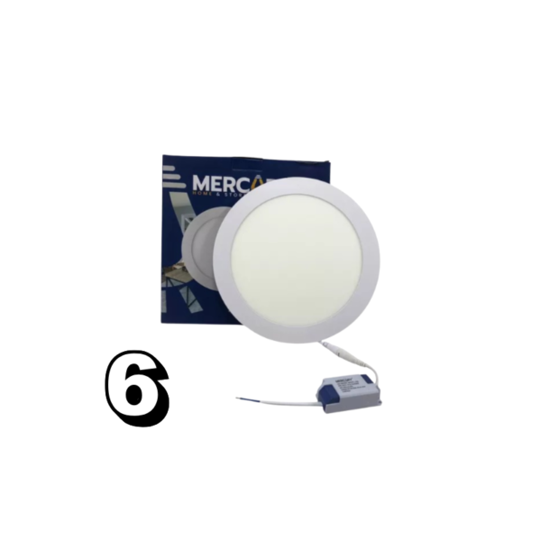 Panel Led 6W De Incrustar Redondo Luz Blanca- Mercury