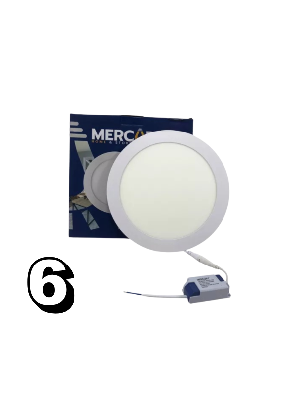 Panel Led 6W De Incrustar Redondo Luz Blanca- Mercury