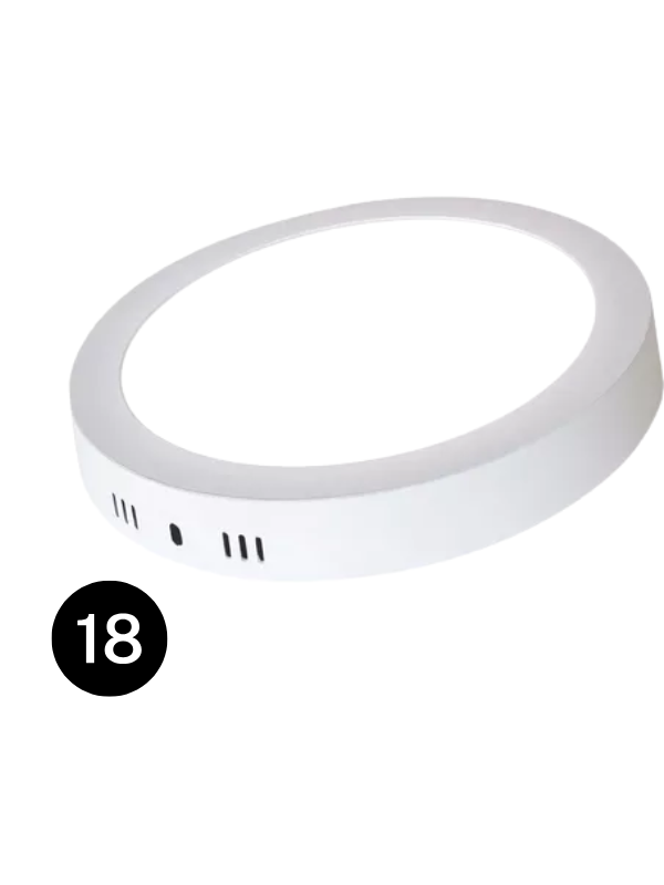 Panel Led 18W De Sobreponer  Redondo Luz Blanca- Mercury