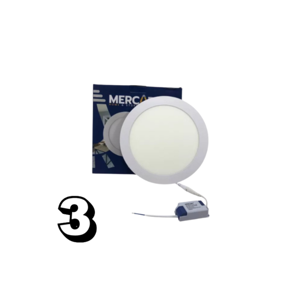 Panel Led 3W De Incrustar Redondo Luz Blanca- Mercury