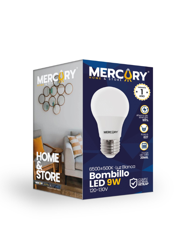 IL010 Bombillo Led E27 6600K 9W - Mercury