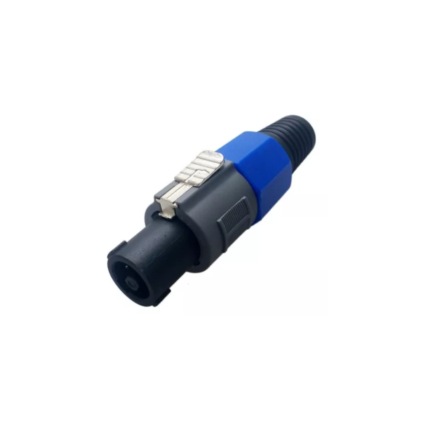 Plug Speakon 4 Polos Para Cabina Negro/Azul