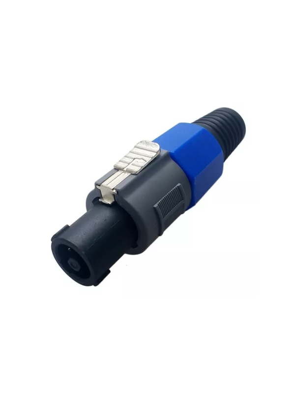 Plug Speakon 4 Polos Para Cabina Negro/Azul
