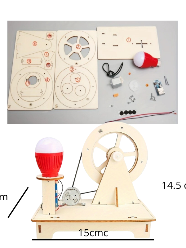 Rompecabezas de madera 3D Generador de Manivela