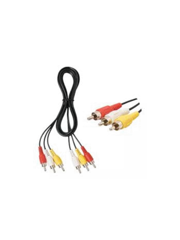 F10325 Cable Auxiliar 3x3 RCA a RCA 1.5mts Bolsa