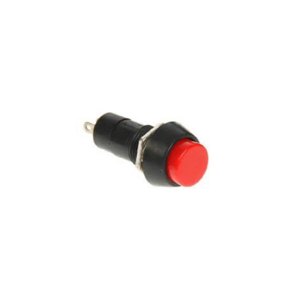 Pulsador Rosca 11.5mm, 3a Normalmente Abierto, Negro-Rojo