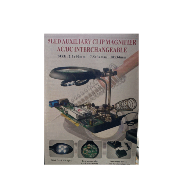 Tercera Mano Con Luz-Lupa-Caimanes-Porta Cautin + Adaptador