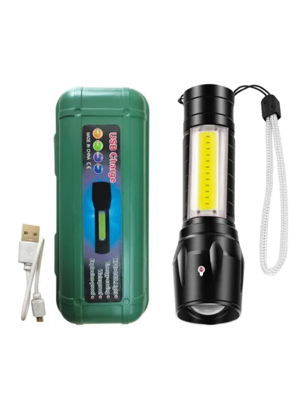 Mini Linterna Led Recargable Bolsillo, Zoom Camping Tactica Color de la luz Blanca