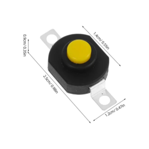 Pulsador momentáneo amarillo 12x14x9mm para electrónica
